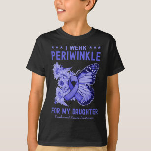 Camiseta Eu Uso Periwinkle Para o Câncer Esofágico da Minha