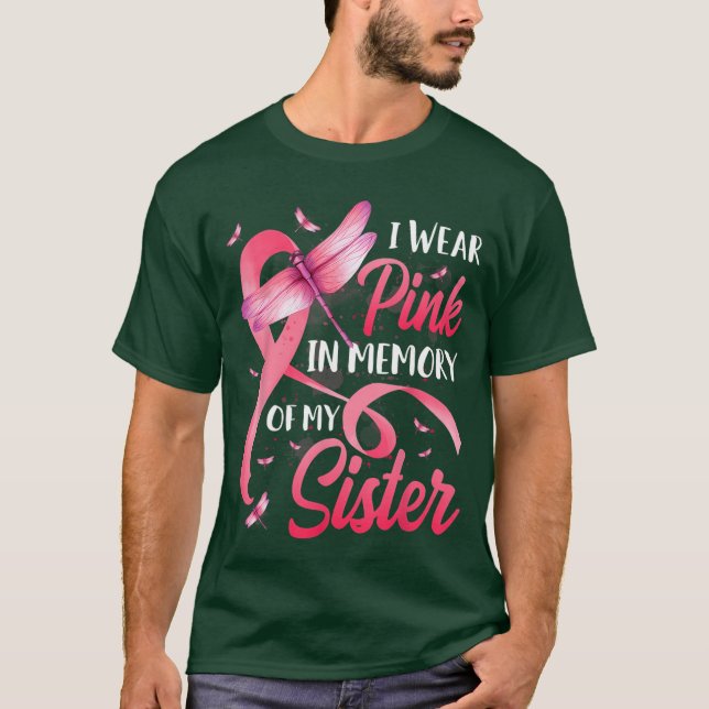 Camiseta Eu Uso Rosa em Memória da Minha Irmã Coque Desarru (Frente)