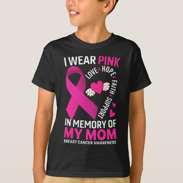 Camiseta Eu Uso Rosa Em Memória Da Minha Mãe Conscientizaçã (Frente)
