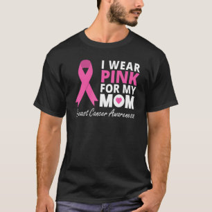 Camiseta Eu Uso Rosa Para a Fita da Minha Mãe Família Amor