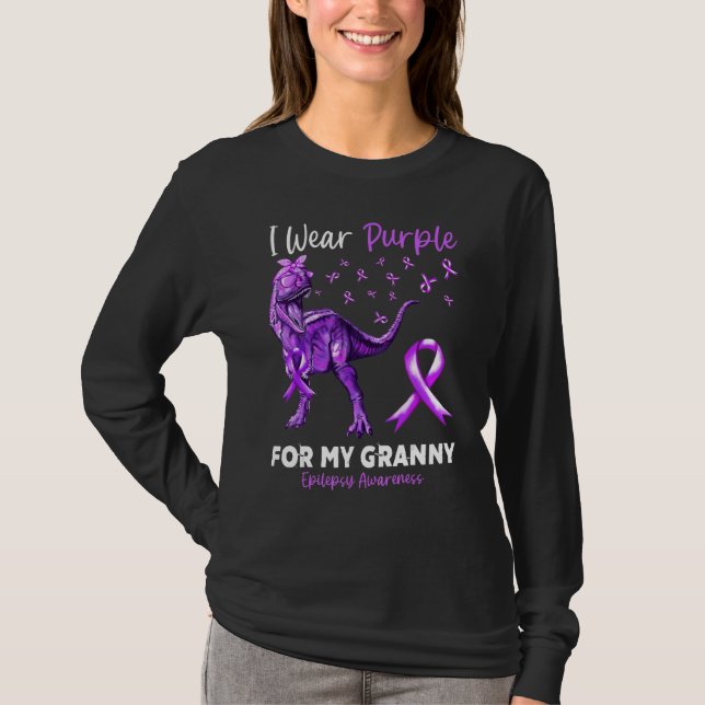 Camiseta Eu Uso Roxo Para A Conscientização Da Epilepsia Da (Frente)