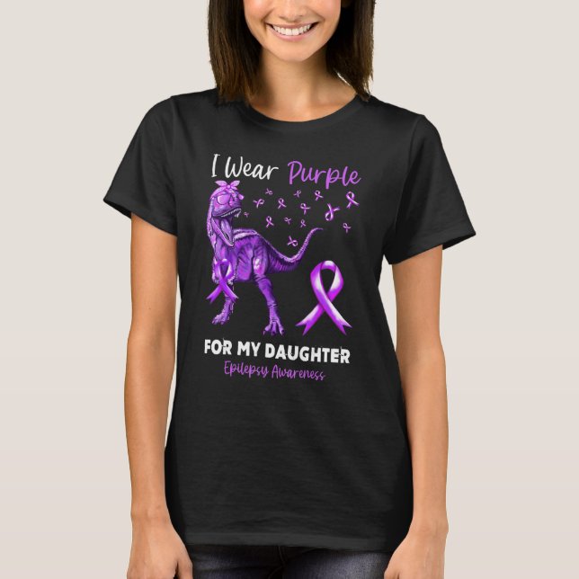 Camiseta Eu Uso Roxo Para a Conscientização da Epilepsia da (Frente)