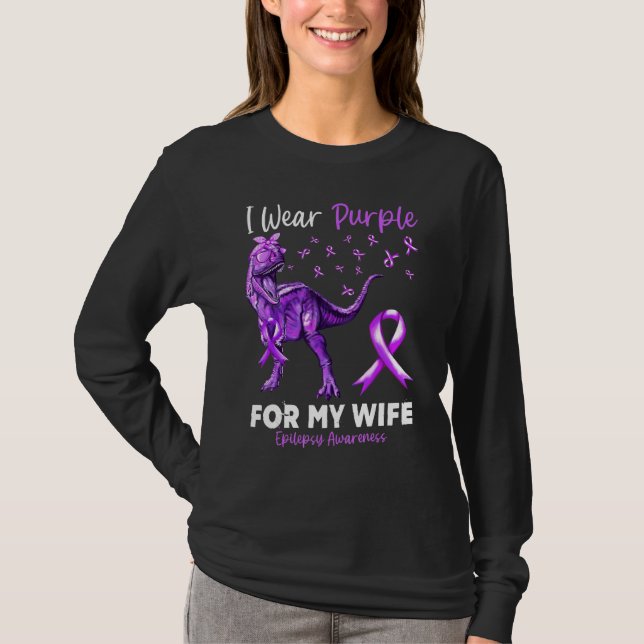 Camiseta Eu Uso Roxo Para a Conscientização da Epilepsia da (Frente)