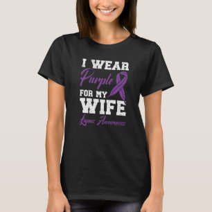 Camiseta Eu Uso Roxo Para Minha Esposa Conscientização e Ap