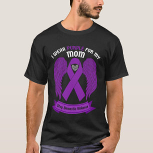 Camiseta Eu Uso Roxo Pela Minha Mãe Pare Com a Violência Do