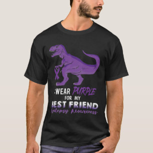 Camiseta Eu Uso Roxo Pelo Melhor Amigo Dinossauro Epilepsia