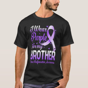 Camiseta Eu Uso Roxo Pelo Meu Irmão Malformação de Chiari A