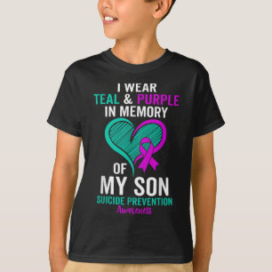 Camiseta Eu Uso Verde Água e Roxo Em Memória do Suicídio do