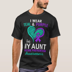 Camiseta Eu Uso Verde-azulado & Roxo Em Memória Da Minh