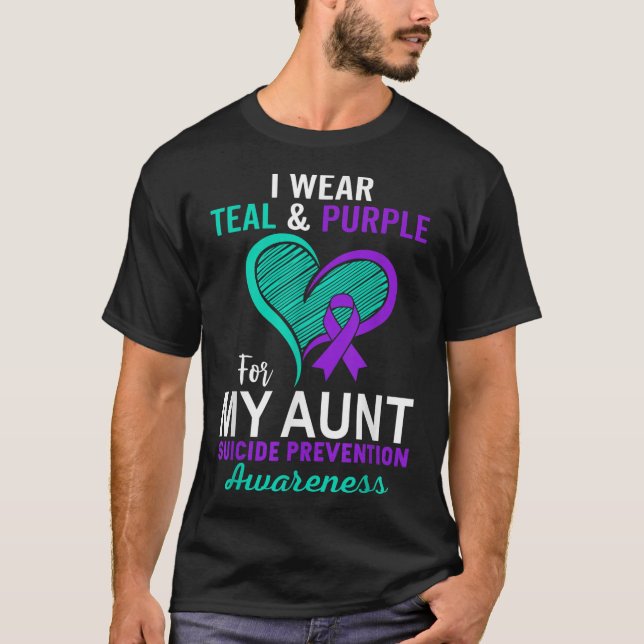 Camiseta Eu Uso Verde-azulado &amp; Roxo Em Memória Da Minh (Frente)