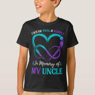 Camiseta Eu Uso Verde-azulado & Roxo Em Memória Do Meu