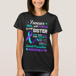 Camiseta Eu Uso Verde-azulado & Roxo Pela Prevenção do