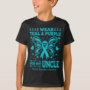 Camiseta Eu Uso Verde-azulado & Roxo Pelo Meu Tio