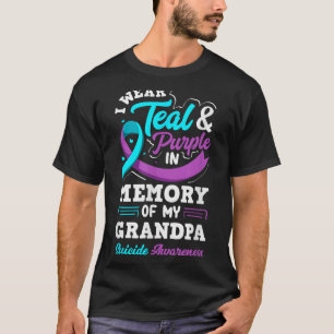 Camiseta Eu Uso Verde Azulado E Roxo Em Memória Do Meu Avô