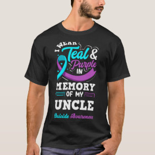 Camiseta Eu Uso Verde Azulado E Roxo Em Memória Do Meu Tio
