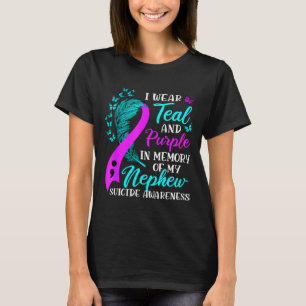 Camiseta Eu Uso Verde Azulado Roxo Em Memória Do Suicídio D