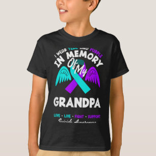 Camiseta Eu uso verde e roxo em memória do meu avô