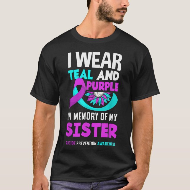 Camiseta Eu Uso Verde e Roxo Para Prevenção do Suicídio da  (Frente)