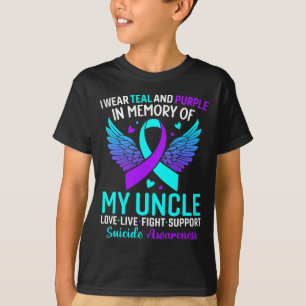 Camiseta Eu Uso Verde-Limão E Roxo Para a Prevenção do Meu