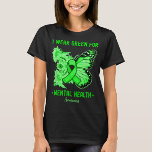 Camiseta Eu Uso Verde para a Borboleta de Conscientização s