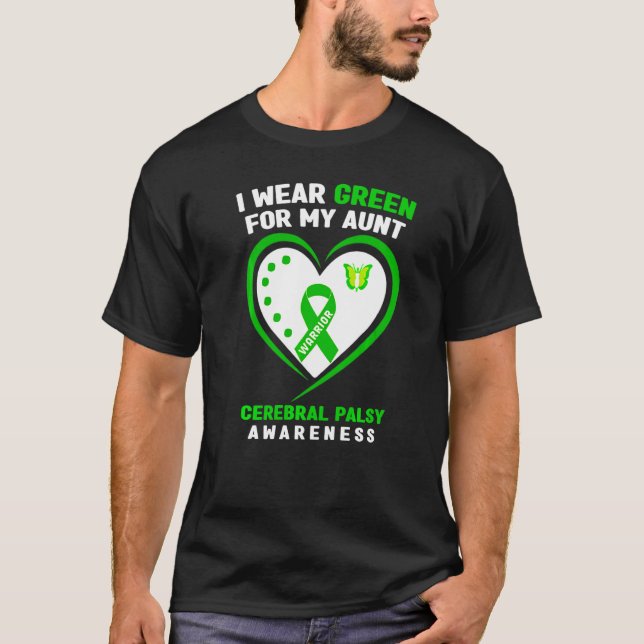 Camiseta Eu Uso Verde Para A Conscientização Da Paralisia C (Frente)