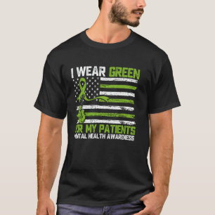 Camiseta Eu Uso Verde Para a Conscientização da Saúde Menta
