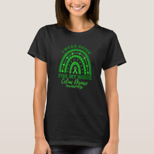 Camiseta Eu Uso Verde Para a Doença Celíaca Arco-Íris da Mi