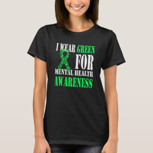 Camiseta Eu Uso Verde Para Consciência Da Saúde Mental Saúd