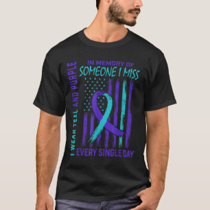 Camiseta Eu Uso Verde Teal Roxo Para Alguém Que Eu Perco Po