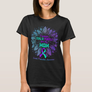Camiseta Eu Uso Verde Turquesa & Roxo Pela Prevenção do