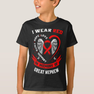 Camiseta Eu Uso Vermelho Em Memória Da Doença Cardíaca Do M