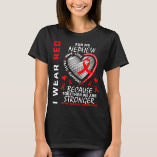 Camiseta Eu Uso Vermelho Para a Conscientização da Doença C