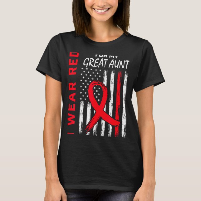 Camiseta Eu Uso Vermelho Para A Conscientização Da Doença C (Frente)