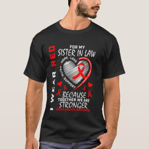 Camiseta Eu Uso Vermelho Para A Doença Cardíaca Da Minha Cu