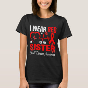 Camiseta Eu Uso Vermelho Para a Minha Irmã Conscientização 