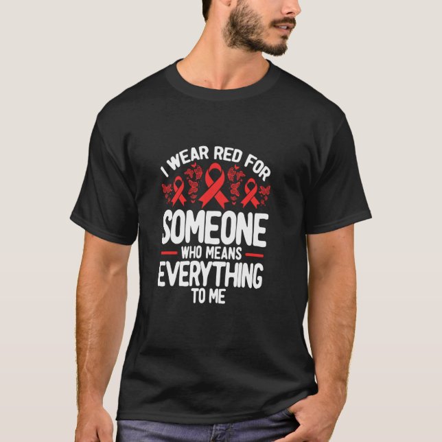 Camiseta Eu Uso Vermelho Para Conscientização da Doença Car (Frente)