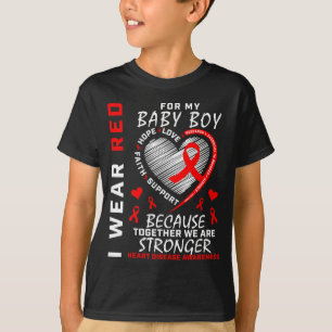 Camiseta Eu Uso Vermelho Para Produtos de Conscientização s