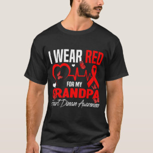 Camiseta Eu Uso Vermelho Pelo Meu Avô Conscientização sobre