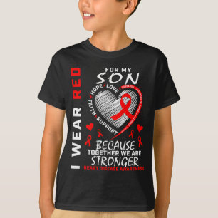 Camiseta Eu Uso Vermelho Pelo Meu Filho Conscientização da