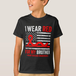 Camiseta Eu Uso Vermelho Pelo Meu Irmão Conscientização sob