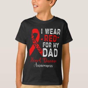 Camiseta Eu Uso Vermelho Pelo Meu Pai Mês de Conscientizaçã