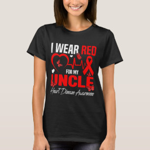 Camiseta Eu Uso Vermelho Pelo Meu Tio Conscientização sobre