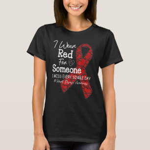 Camiseta Eu Uso Vermelho Por Alguém Que Eu Sinto Falta Mulh