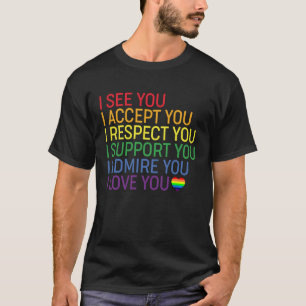 Camiseta Eu Vejo, Aceito, Respeito, Suporte, Admire, Amo Vo