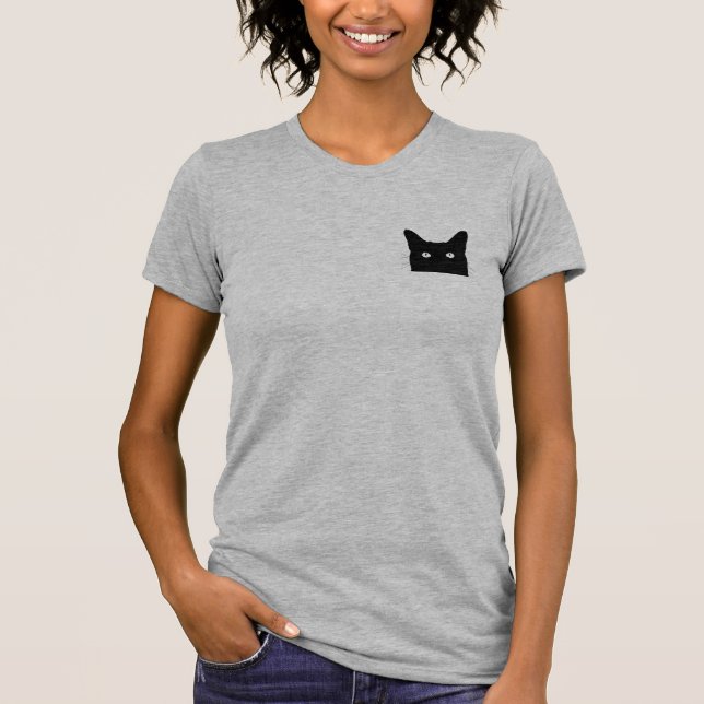 Camiseta Eu vejo Cat Click para selecionar seu fundo de cor (Frente)
