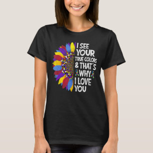 Camiseta Eu Vejo O Seu Verdadeiro Autismo Quebra-cabeça do