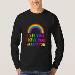 Camiseta Eu Vejo Que Te Amo Eu Te Aceito - Lgbtq Ally Gay