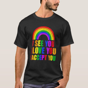 Camiseta Eu Vejo Que Te Amo Eu Te Aceito - Lgbtq Ally Gay