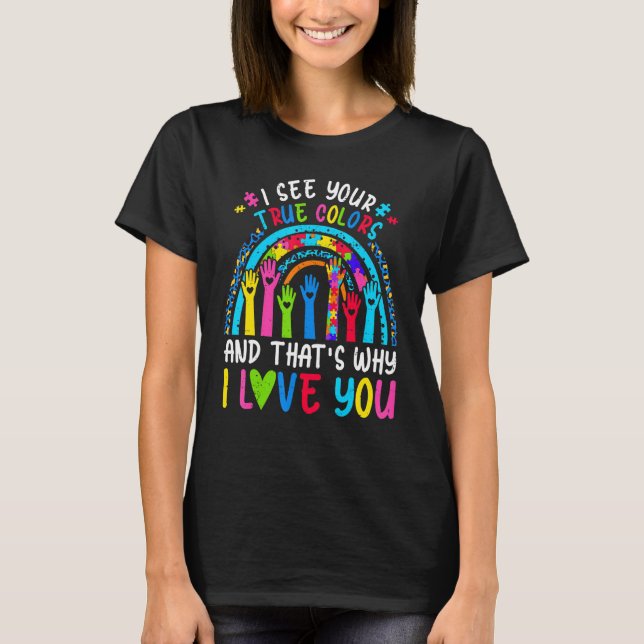 Camiseta Eu Vejo Seu Verdadeiro Quebra-cabeça Piece Autism  (Frente)