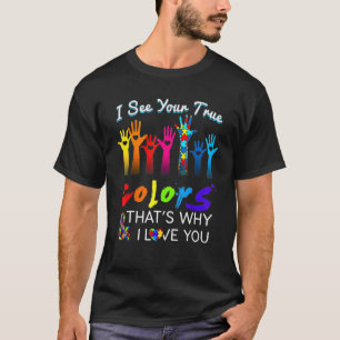 Camiseta Eu Vejo Sua Verdadeira Cores Mãos Autismo Sensibil